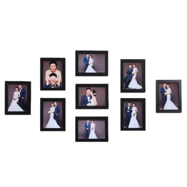 

frames 9pcs/set black picture po frame set diy removable wall mural pos sticker decal living room home decor