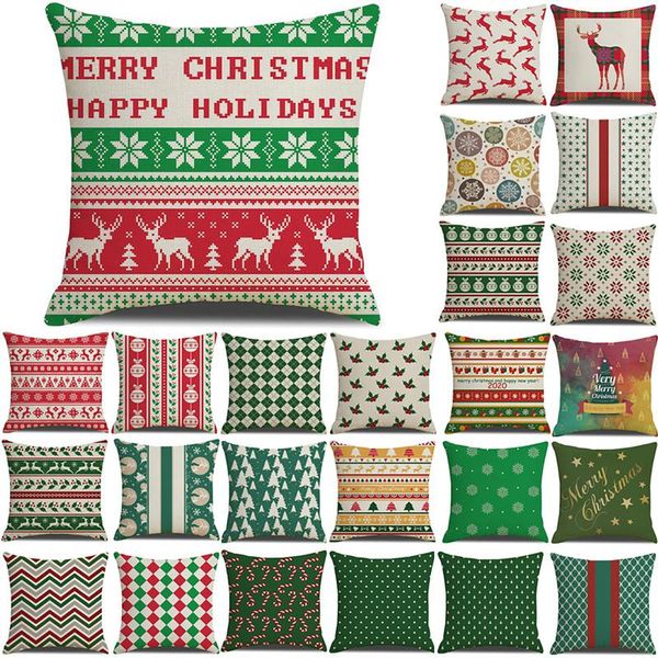 

pillow case fall decorations for home xmas print cushion cover 45*45cm holiday family christmas pillowcases