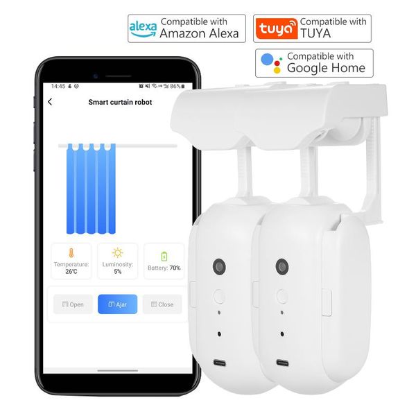 

smart home control wifi automatic curtain opener closer robot wireless motor timer voice automation device