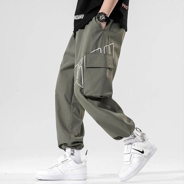 

street hip hop trousers women pants fashion casual jogging sweatpants loose multi pocket cargo m 4xl, Black