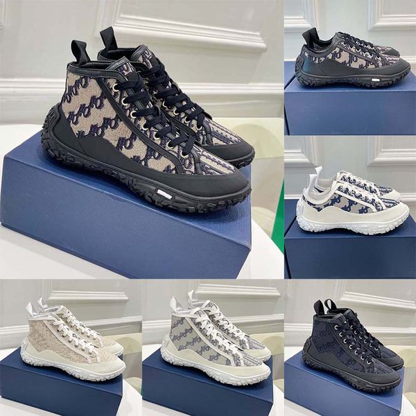 

designer shoes b28 high-casual sneakers classic oblique printed fabric fashion breathable technology outdoor trainers for men women with box, Black