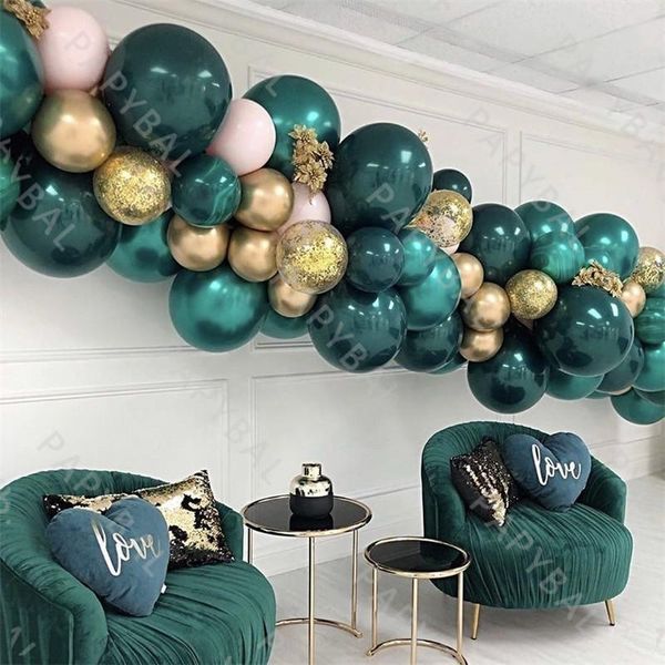 

party decoration 57pcs double layer blue balloons arch garland kit confetti latex for wedding birthday supplies globos