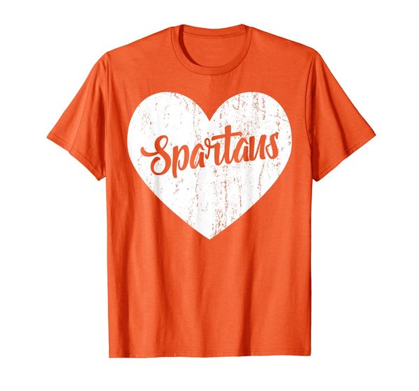 

spartans school sports fan team spirit mascot heart gift t-shirt, White;black
