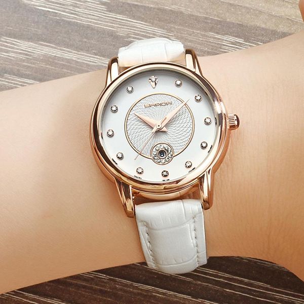 

wristwatches sanda 198 gold creative women watches leather strap calendar watch romantic simple quartz wrist relogio feminino, Slivery;brown