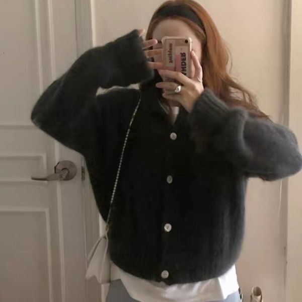 

Women's Knits & Tees Vintage Women Cardigan Knitted Sweater Fashion Basic Casual Single-Breasted Buttons Short Style Gift W7TZ, White