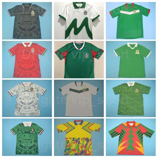 

1998 2006 2010 mexico retro blanco soccer jersey vintage hernandez garcia aspe luis garcia campos espinoza sanchez football shirt kits natio, Black;yellow
