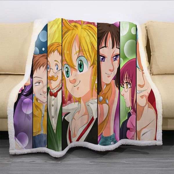 

blankets 2021 the seven deadly sins blanket 3d print sherpa on bed kids girl flower home textiles dreamlike style 07