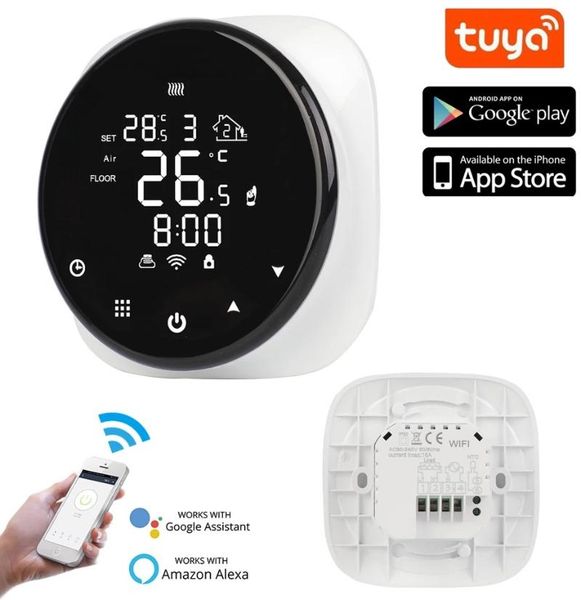 

smart home control wifi thermostat electric floor heating tuya smartlife& voice assistant remote for boiler water