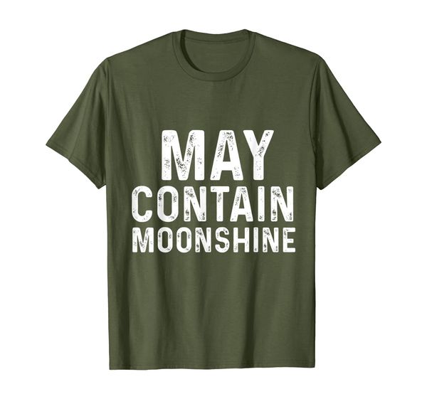 

may contain moonshine funny t shirt gift men women, White;black