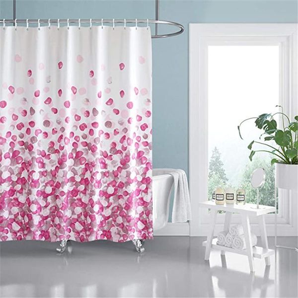

shower curtains curtain set ,bathroom fabric fall waterproof colorful (pink,dot)