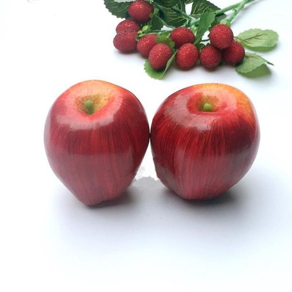 

party decoration 6pcs 8cm size artificial simulated fruit red delicious apple&artificial plastic fake apple