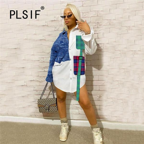 

casual dresses white lapel single breasted long sleeve grid print mini dress tight club party lady fashion women, Black;gray
