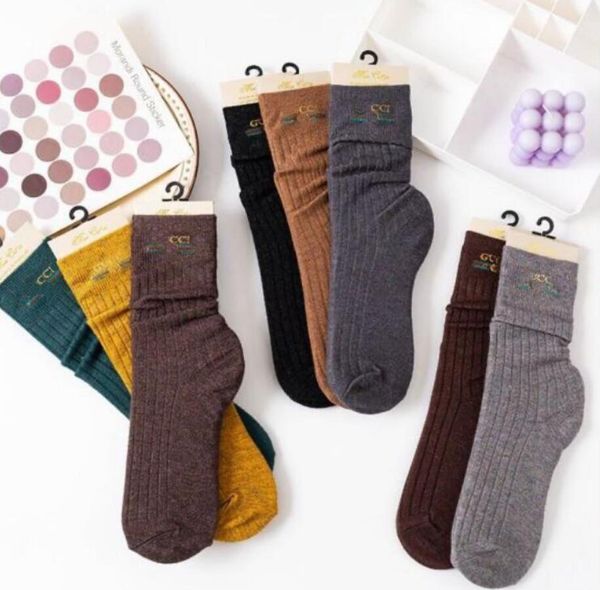 

wholesale fashion designer brand letter printing pure cotton socks luxury womens winter outdoor sports thicken keep warm cashmere stockings, Black
