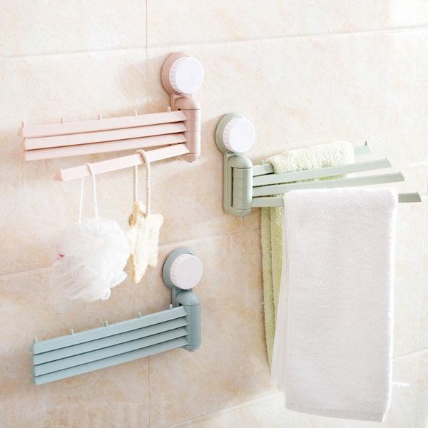 

bathroom storage & organization swivel towel bar no trace suction cup rack kitchen rag hanger punch hanging tower