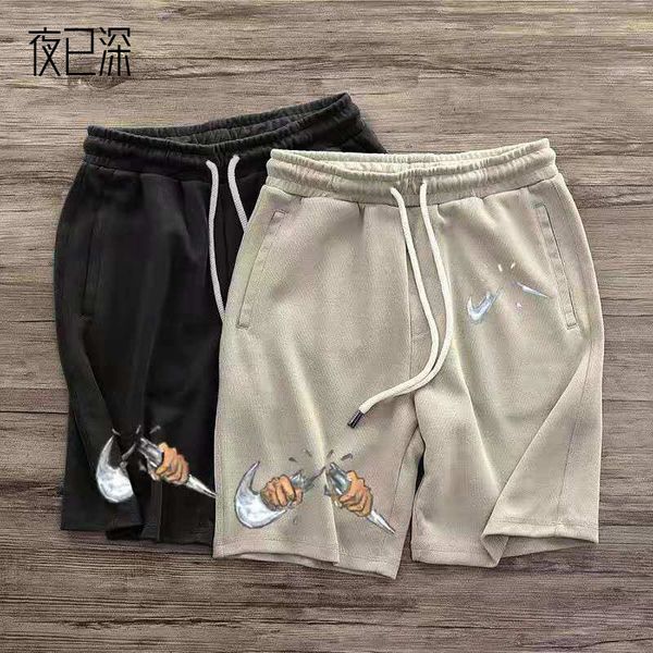 

fashion shorts 2021 beach pants fun print casual men's, White;black