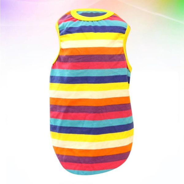 

dog apparel vest rainbow stripe cute printing decorative for pet (colorful vest, s size)