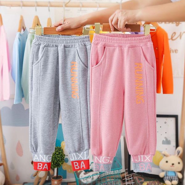 

2-6 years children boys sports pants autumn long trousers fashion cotton spring letter print pencil for kids girls clothes, Blue