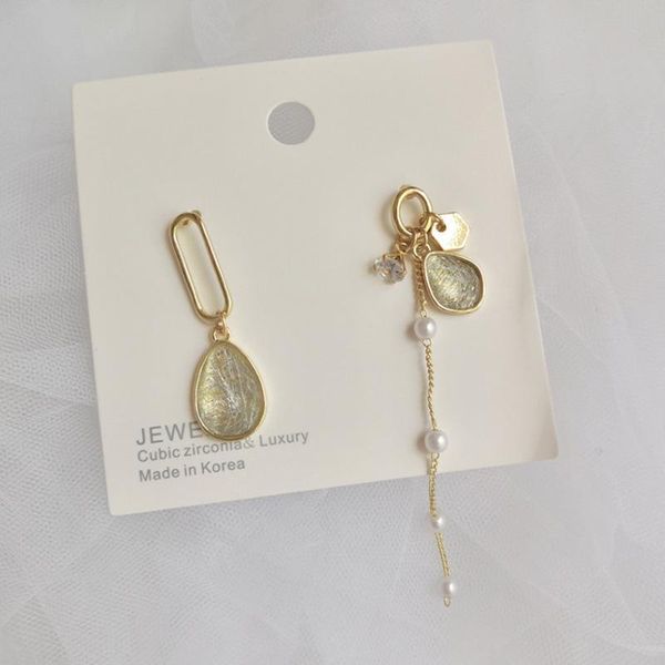 

dangle & chandelier ins retro hong kong style asymmetrical drop-shaped earrings japanese and korean version of the geometric jewelry, Silver