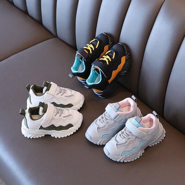 

athletic & outdoor 2021 spring and autumn children's old shoes mesh baby non-slip soft sole casual boys girls sports, Black