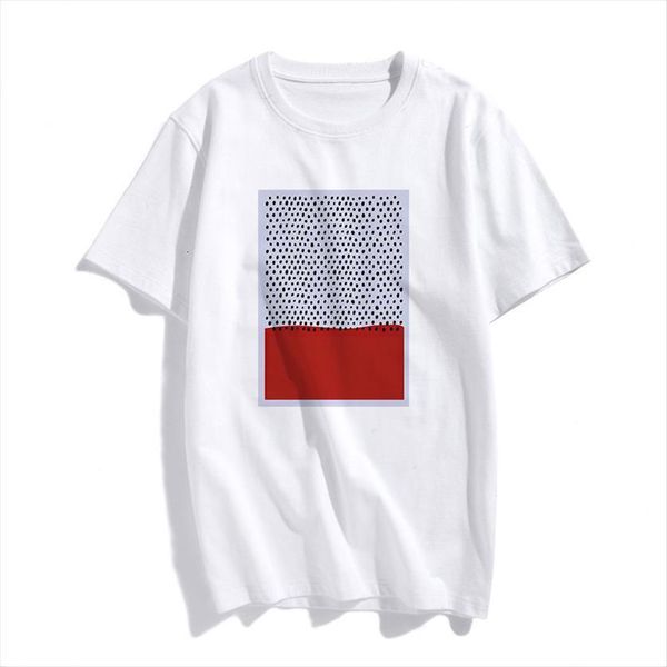 

colorful modern art printed tee womens summer short sleeve for women clothing ulzzang harajuku, White