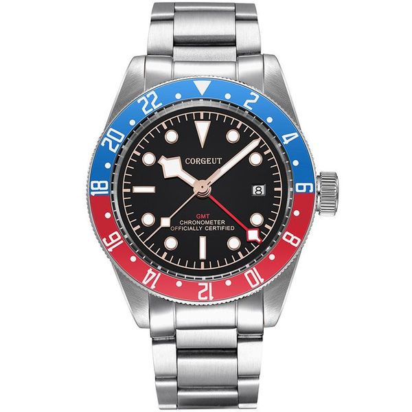 

wristwatches men watch 100m diving mechanical sports luminous pointer automatic movement waterproof men's reloj de hombre, Slivery;brown