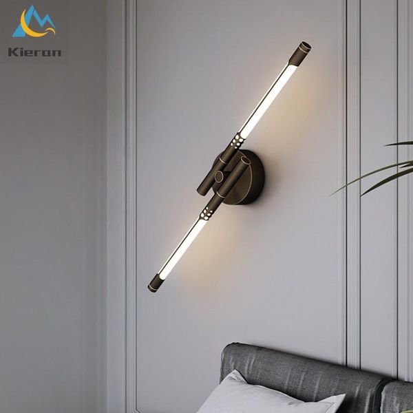 

wall lamp modern minimalist full copper led study living room bedroom bedside decorated high-light cylinder light