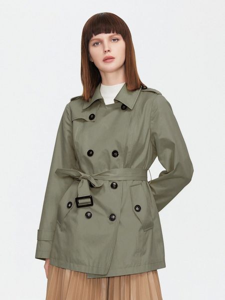 

ziai double breasted buckle belted trench coat x3vj#, Tan;black