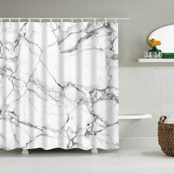 

marble bathroom shower curtain grey and white fabric with hooks unique 3d printingdecorative accessorie curtains