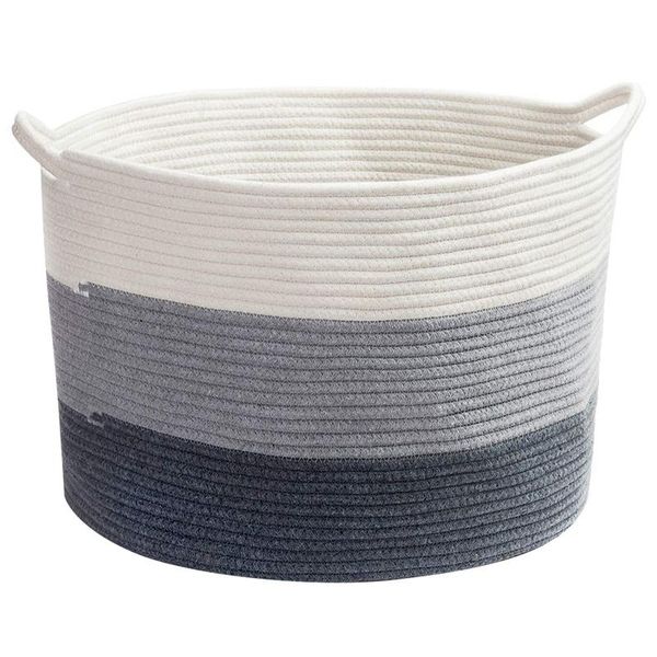 

cotton rope basket woven blanket laundry hamper multi purpose storage toy organizer and baskets