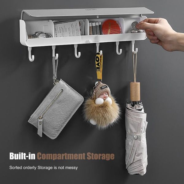 

hooks & rails door hanging hook wall shelf sundries storage box prateleira hanger organizer coats towel key rack multifunction holder