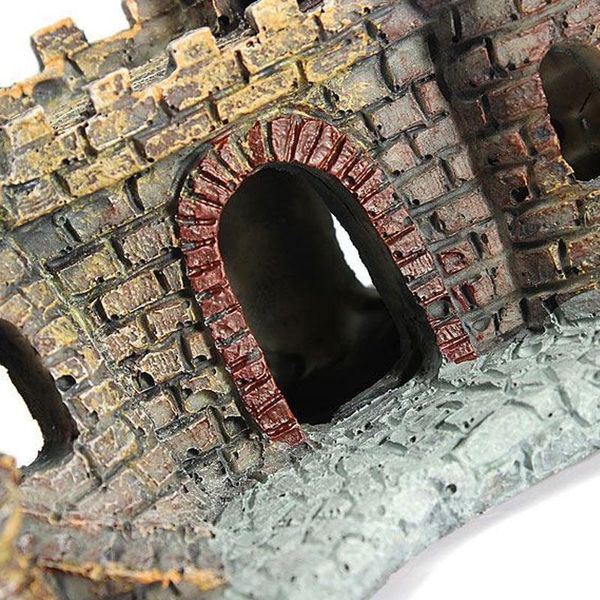 

ly aquarium landscape fake fish castle shield rock tank ornaments hg996 decorations