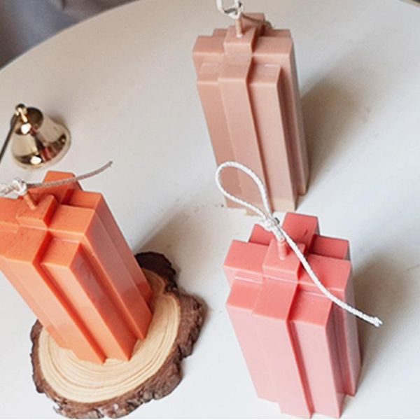 

craft tools diy geometric building block shaped plastic scented candle mold cross shape mould soap acrylic creative