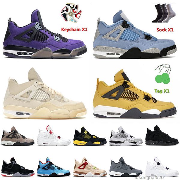 

og jumpman basketball shoes 4 4s vi mens women university blue sail cactus jack purple guava ice black cat white oreo authentic sneakers air