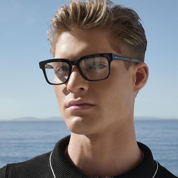 

sunglasses square acetate frame prescription optical myopia color lens for men, White;black