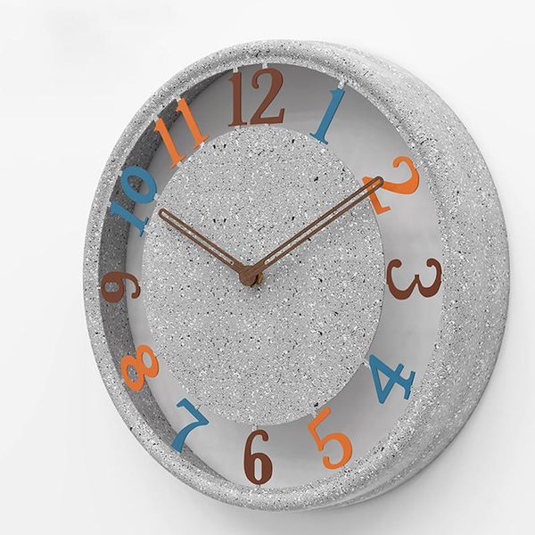 

nordic 3d wall clock retro cement hollow clocks home decor mute creative large watch living room decoration gift ideas
