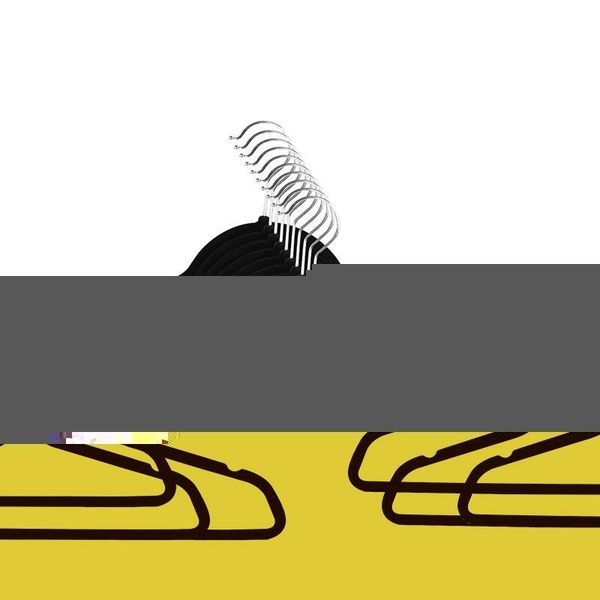 

10pcs flocking hanger plastic non-slip velvet drying rack-black hangers & racks