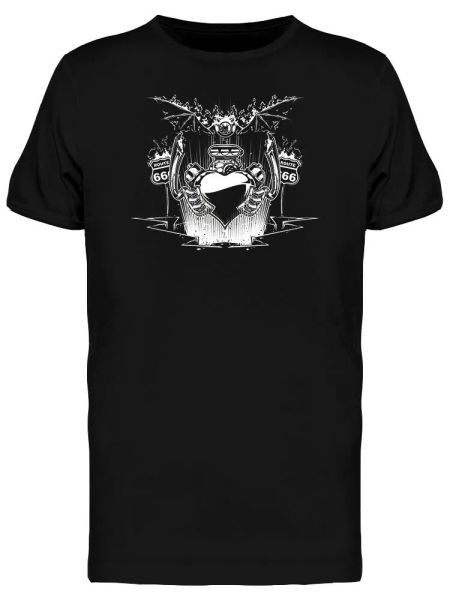 

Metal Heart Graphic Men's Tee -Image by Shutterstock, White;black