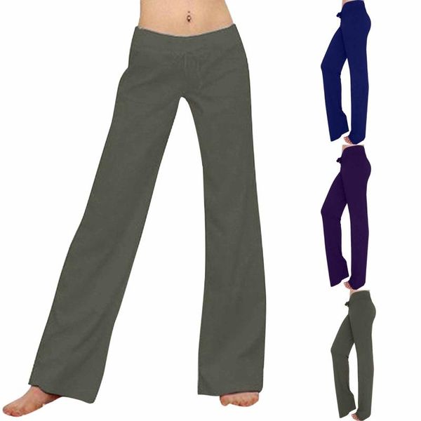

yoga outfit drawstring sport long pants women's casual solid low-waisted loose frenulum training running fitnnes gym sportswear
