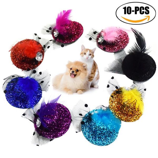 

dog apparel legendog 10pcs multi color hair clips for cats dogs feather hat pattern puppy kitten deocr home lovely pet grooming supply