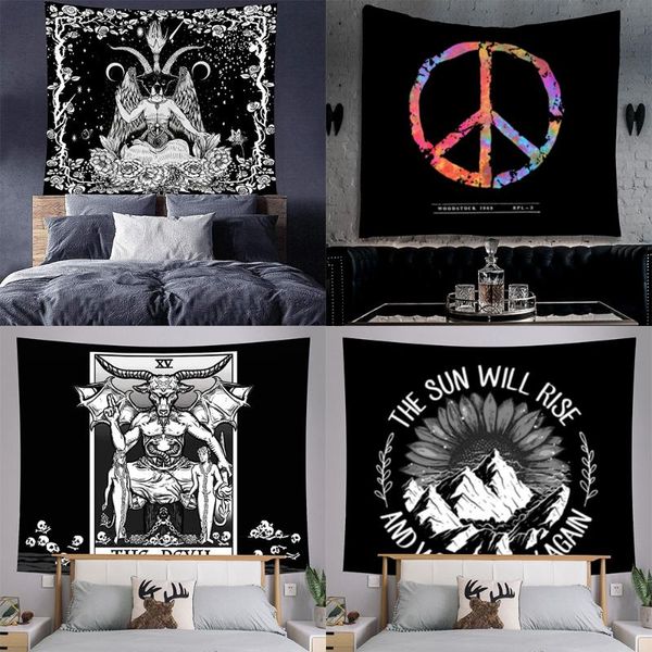

tapestries tarot tapestry wall hanging witchcraft divination bed sheet beach mat bohemian hippie home decor