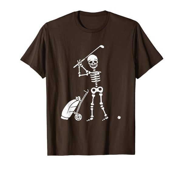 

skeleton play golf funny shirt for men women t-shirt, White;black