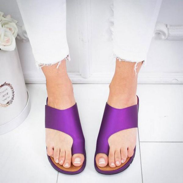 

sandals monerffi women pu leather shoes comfy platform flat sole ladies casual soft big toe foot correction sandal bunion corrector, Black