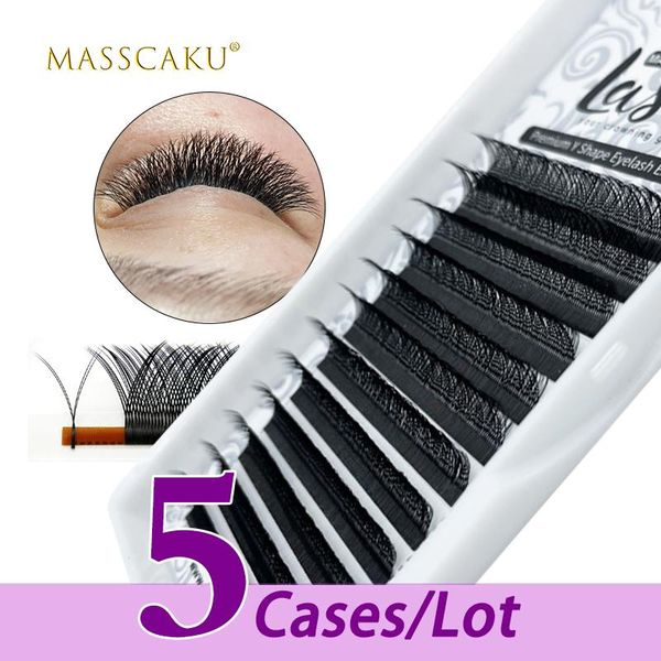 

false eyelashes 5case/lot masscaku sell 12 lines mink faux yy eyelash extensions custom logo black color c d curl shape