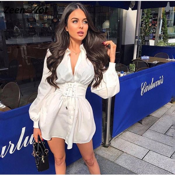 

casual dresses women high waist bandage blouses dress lady office belt long sleeve ol streetwear 2021 autumn winter clothes, Black;gray