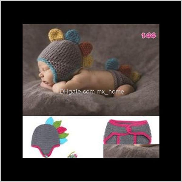 Berretti Cappelli Accessori Bambino Bambini Maternità Drop Delivery 2021 Fatto a mano Dinosauro Baby Pografia Puntelli Indumenti Bambini Ragazzi Ragazze Cappello Pannolini Co