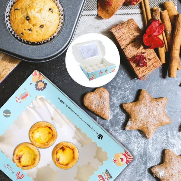 

gift wrap 6pcs 12 compartments cupcake packaging boxes lovely circus pattern muffin