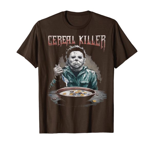 

funny cereal killer true crime serial killer gift t-shirt t-shirt, White;black