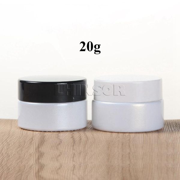 

storage bottles & jars 5pcs/lot china supplier 20g pearl white glass cream empty cosmetic container for packaging