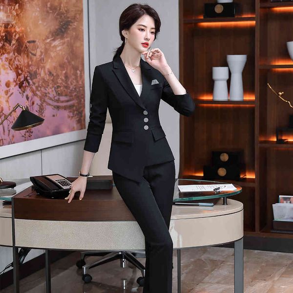 

pant complete female asymmetrical pant sleeve for wedding work 2 piece joint spring red autumn black ankle length pants and blazer, White