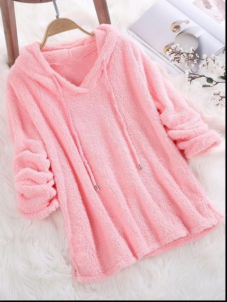 

winter fleece oversized 5xl sherpa women sweaters fluffy thin pullovers hooded big size casual, White;black